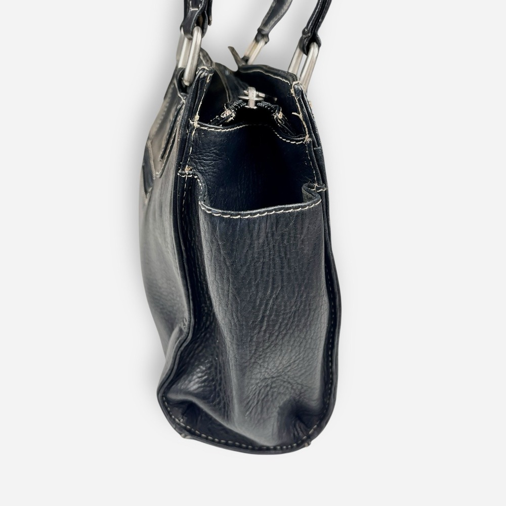 Vintage‎ American Angel Black Leather Shoulder Bag 9107 Purse - Picture 5 of 11